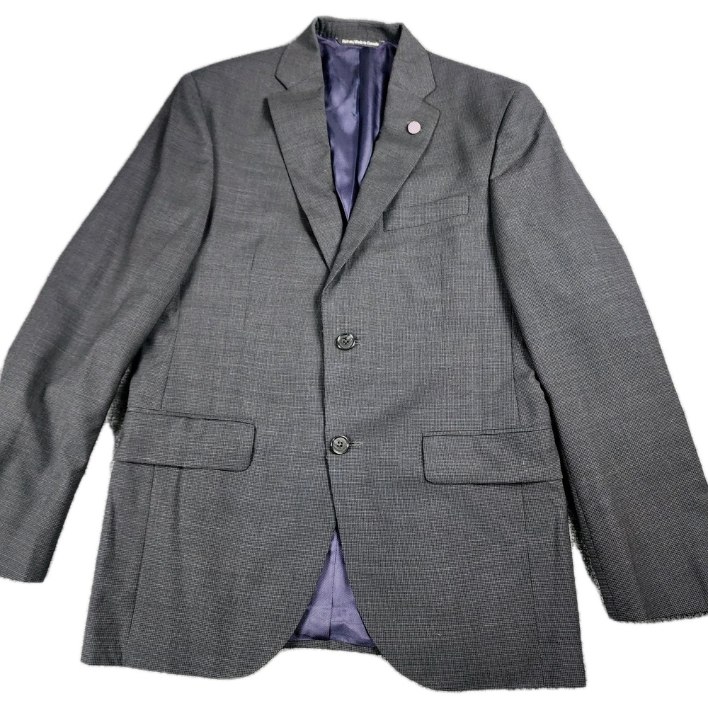 Jack Victor 100% Wool Blazer 36S Charcoal Gray Tailored Suit‎ Jacket Sports Coat